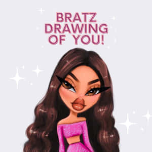 穿著粉紅色閃亮裙子的 Bratz 娃娃，周圍有閃光。 — Bratz 美學 GIF 壁紙