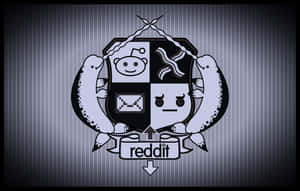 Reddit 標誌，帶有卡通海豹和外星人臉孔，條紋背景 — 低調 壁紙