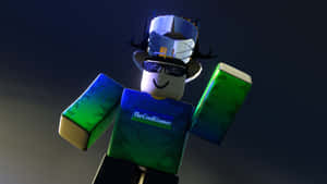 一個 Roblox 頭像，戴著太陽眼鏡，穿著印有「TheCoolGamer」文字的綠色襯衫。 — 美學 Roblox 壁紙