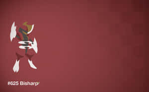 Bisharp寶可夢圖示，在栗色背景上帶有白金色和深紅色點綴。 — 界王拳 壁紙