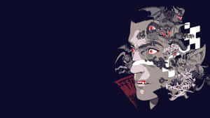 一張人臉，其特徵中長出惡魔般的生物。 — 城堡動畫 壁紙