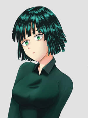 動漫女孩，青綠色頭髮和綠色眼睛，穿著深綠色襯衫。 — 鹿丸 壁紙