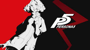 來自 Persona 5 遊戲的動漫角色，紅黑背景。 — 女神異聞錄5 壁紙