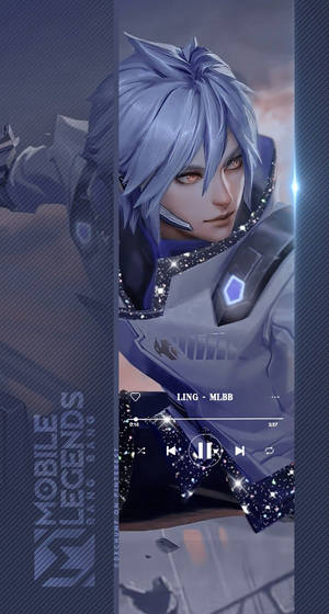 來自 Mobile Legends 的動漫遊戲角色 Ling，帶有發光盔甲和宇宙背景。 — 傳說對決英雄 壁紙