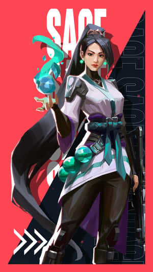 動漫角色手持發光球體，配備未來武器和青綠色點綴。 — 電玩遊戲 GIF 壁紙