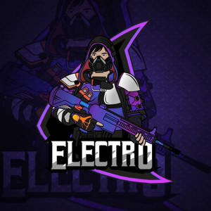 動漫遊戲角色手持紫色步槍，下方有「ELECTRO」文字。
