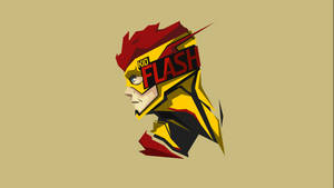 Kid Flash 超級英雄角色，採用幾何插圖風格。 — 少年悍將 壁紙