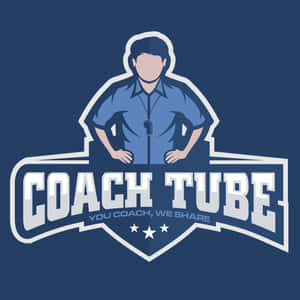 Coach Tube 標誌，展示一位身穿藍色制服、雙手叉腰的教練。 — 教練 壁紙