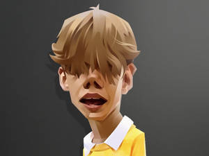 金髮男孩穿著黃色襯衫的數位藝術風格肖像。 — 獨立小孩美學 壁紙
