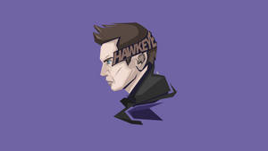 Hawkeye 超級英雄角色插圖，名字紋在額頭上。 — 鷹眼 壁紙