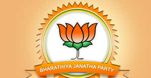 Bharatiya Janatha Party標誌，以橙色蓮花為特色，背景為太陽光。 — 彩虹旗 壁紙