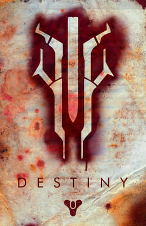 Destiny遊戲標誌，在紋理紙背景上帶有血滴。 — 遊戲玩家標誌 壁紙