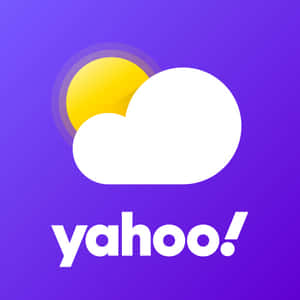 Yahoo標誌，紫色背景上有白色雲朵和黃色太陽 — 雅虎 壁紙