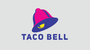 Taco Bell標誌，帶有粉藍色鈴鐺和黃色嘴巴 — 塔可 壁紙