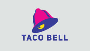 Taco Bell 標誌，特色是粉紅色和藍色的鈴鐺，帶有黃色墨西哥捲餅嘴巴。 — 塔可 壁紙