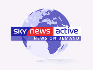 Sky News Active標誌搭配地球儀背景，用於隨選新聞服務。 — 藍天 壁紙