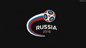 俄羅斯2018世界盃標誌，黑色背景上有足球和三色勾號 — FIFA 世界盃 壁紙