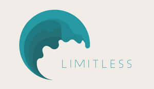 青綠色波浪標誌，在米色背景上以匹配字體顯示單詞 limitless。 — 矢量藝術 壁紙