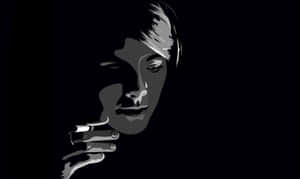 一個側面人物手持香菸，煙霧在黑色背景中升起。 — 憂鬱美學 壁紙