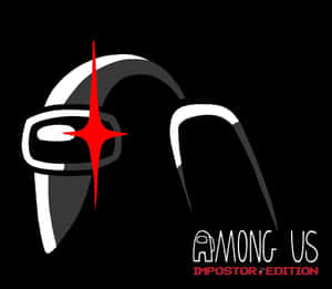 Among Us 冒名頂替者角色標誌，黑色背景上帶有紅色星爆 — 黑白小丑 壁紙