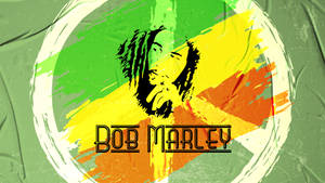 Bob Marley剪影在牙買加國旗上，帶有頹廢質感和粗體文字。 — 巴布·馬利語錄 壁紙