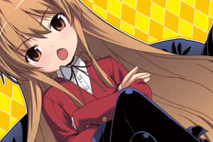 穿著紅色校服的動漫女孩，瞪大眼睛、張開嘴巴，表現得很驚訝。