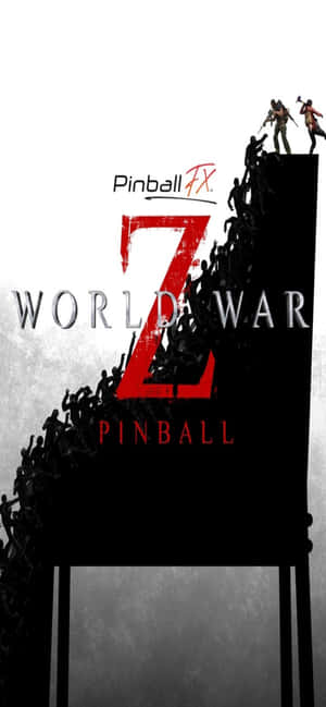 殭屍攀爬標有World War Z的彈球機，兩名倖存者站在上面。 — Galaxy A56 壁紙