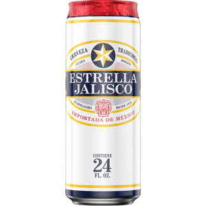 Estrella Jalisco啤酒罐，紅色頂部和白色標籤 — 啤酒 壁紙