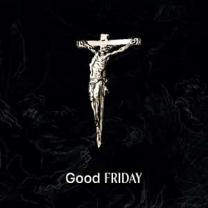 一個白色十字架在深色背景上，帶有旋轉的煙霧和文字 Good FRIDAY。 — 耶穌受難日 壁紙