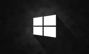 Windows標誌在紋理黑色背景上帶有陰影效果 — 深色窗戶 壁紙