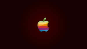 深紅色漸變背景上的彩虹Apple標誌 — 蘋果標誌 iPhone 壁紙