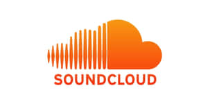 SoundCloud 標誌，帶有橙色雲朵和聲波設計。 — 螢幕保護 壁紙