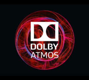Dolby Atmos 標誌，帶有旋轉的紅色和藍色能量線條，背景為黑色。 — 極限競速 地平線 4 壁紙