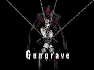 動漫角色 Gungrave 被鎖鏈束縛在黑色背景上。 — 省電 壁紙