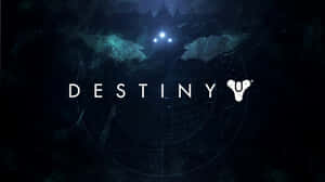 Destiny 遊戲標誌在黑暗的宇宙背景下發光，帶有青綠色翅膀。 — 遊戲玩家標誌 壁紙
