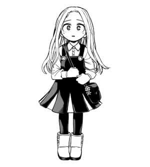 長髮動漫女孩穿著連衣裙和靴子拿著一個袋子。 — 榮耀Magic V 壁紙