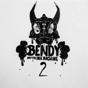 Bendy and the Ink Machine 2 標誌，帶有滴落的墨水和一個帶角、眼睛纏著繃帶的卡通角色。 — 電玩遊戲 GIF 壁紙
