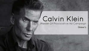 一個黑白肖像，男人帶有Calvin Klein廣告文字疊加。 — 卡文克萊 壁紙