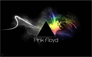 Pink Floyd 標誌，在太空中帶有彩虹爆炸和宇宙漩渦。 — 平克·弗洛伊德 壁紙