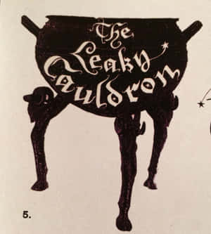 黑色大鍋標誌，白色草書文字寫著 The Leaky Cauldron。 — 榮耀Magic V Flip 2 壁紙