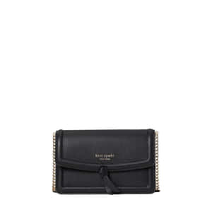 黑色Kate Spade斜背包，配有金色鏈條和蝴蝶結。 — Kate spade 壁紙