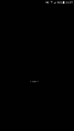 黑色螢幕，中間有白色文字寫著sighs — 黑色美學手機 壁紙