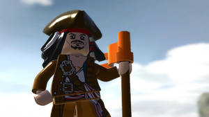 LEGO海盜迷你人偶在藍天下拿著桿子 — 傑克·史派羅 壁紙