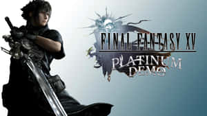 Final Fantasy XV Platinum Demo 角色身穿黑色盔甲手持劍 — 電玩遊戲 GIF 壁紙