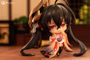 Chibi動漫公仔在溫暖的室內環境中拿著一個杯子。 — 碧藍航線 壁紙