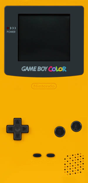 黃色任天堂Game Boy Color掌上遊戲裝置，配備黑色螢幕和按鈕。 — Bugatti iPhone 壁紙