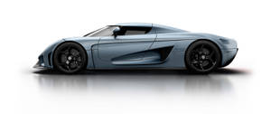 時尚的淺藍色Koenigsegg超跑在工作室中帶有反射。 — 汽車 壁紙