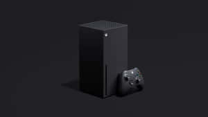 黑色Xbox Series X主機和控制器在深色背景上。 — 酷炫遊戲 壁紙