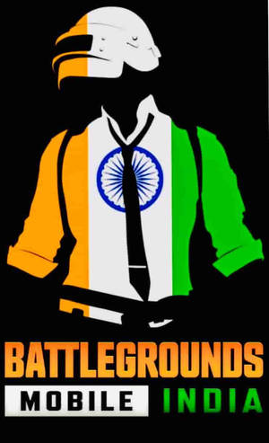 PUBG Mobile India標誌，帶有印度國旗顏色的玩家剪影。 — 電玩遊戲 GIF 壁紙