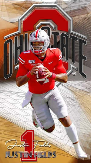 俄亥俄州立大學美式足球員 Justin Fields 身穿1號球衣比賽中。 — 美式足球 壁紙